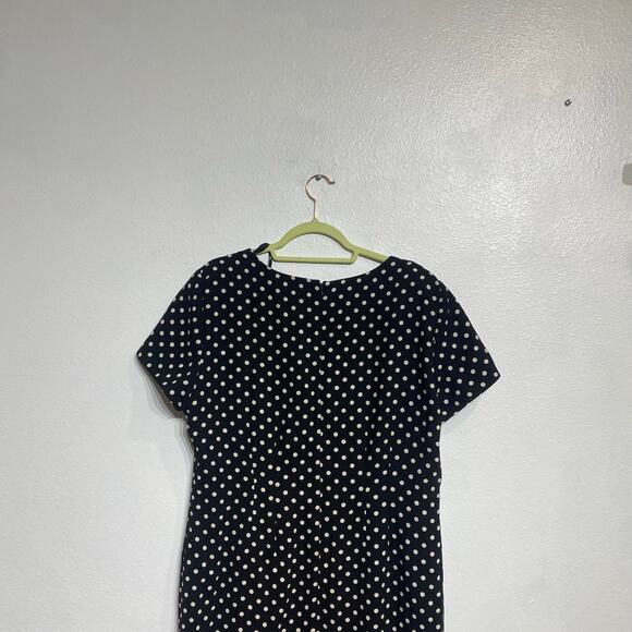 Worthington Black Polka Dot Midi Dress Sz 14 - Picture 7 of 13